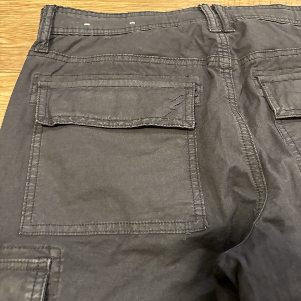 American Eagle Cargo Pants Women's 6 Short Wide Leg Black Baggy Utility Stretch - Picture 16 of 16
